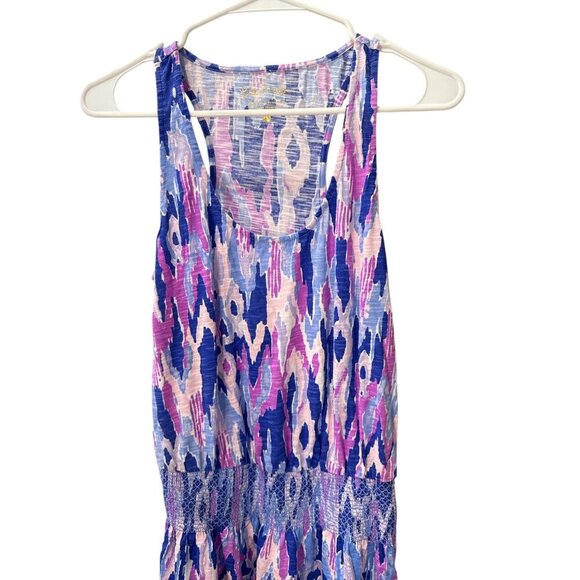 Lilly Pulitzer Tideline Amethyst Mini Knit Smock Waist Tank Dress Size XS Preown - Picture 3 of 7